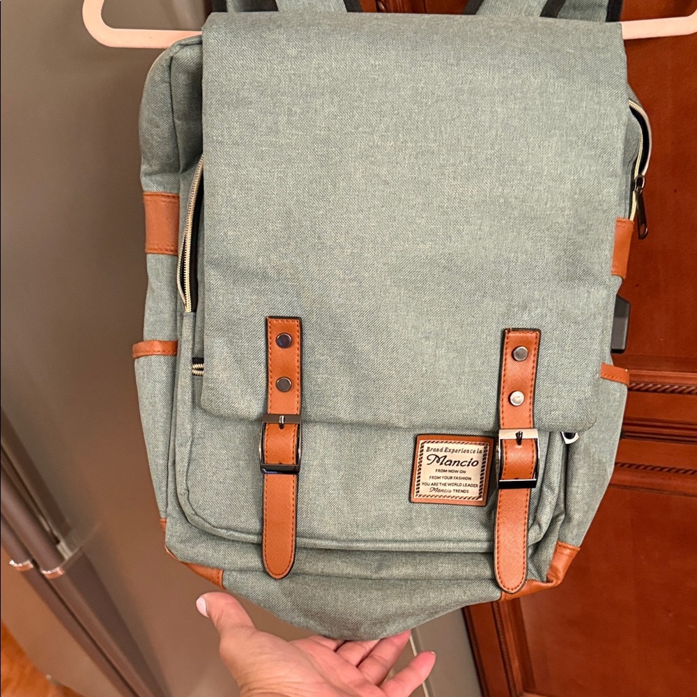 Green and Brown Men's Backpack